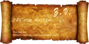 Zárug Vulfia névjegykártya
